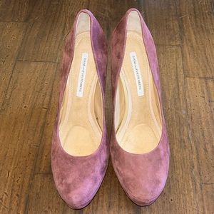 Diane von Furstenberg plum color platform heels - size 9.5